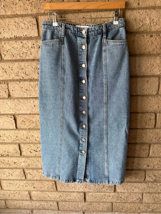 Lisa Says Gah Dresses & Skirts - Lisa Says Gah Light Blue Button-Front Denim Maxi Skirt